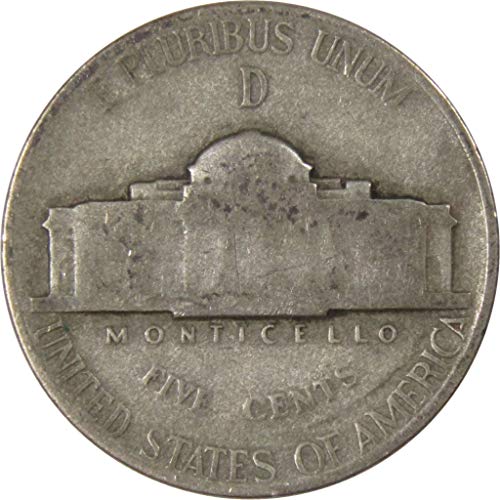 1944 D Jefferson Savaş Zamanı Nikel AG Hakkında Iyi 35 % Gümüş 5c ABD Sikke Tahsil