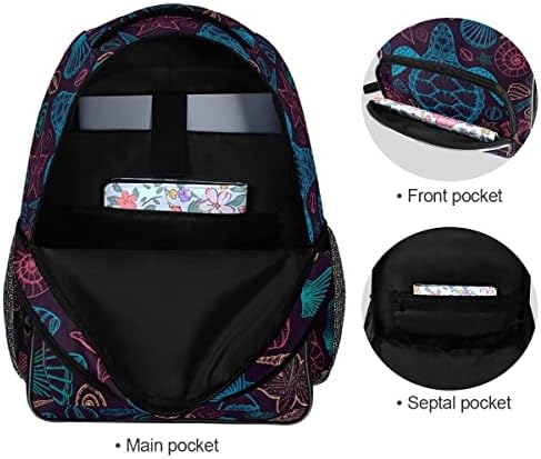 MNSRUU Laptop Sırt Çantası Erkekler Kadınlar Gençler Kızlar için, Deniz Kaplumbağaları ve Kabuk Okul sırt çantası ile USB