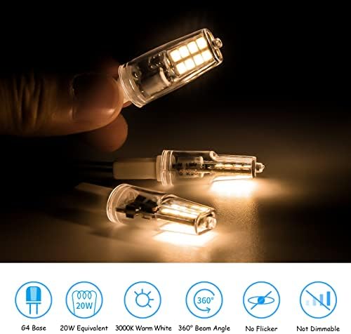 VALUCKY G4 LED ampul 12V, 1.35 W /20W EŞDEĞER3000K sıcak beyaz ışık, 360 ° ışın açısı Titreşimsiz kısılabilir değil10 Paket