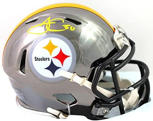 James Conner İmzalı Pittsburgh Steelers Krom Mini Kask-Fanatikler İmzalı NFL Mini Kasklar