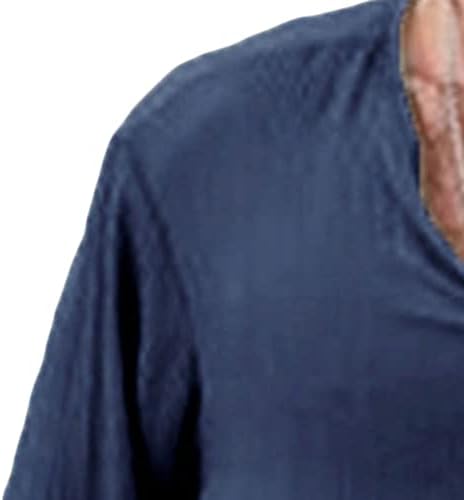 DGHM-JLMY erkek Keten Tay Hippi Gömlek V Yaka Plaj Yoga üst bluz V Yaka Düz Renk Uzun Kollu Gömlek Moda Gömlek