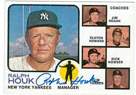 Ralph Houk imzalı beyzbol kartı (Detroit Tigers) 1974 Topps 578 (67) - İmzalı Beyzbol Kartları