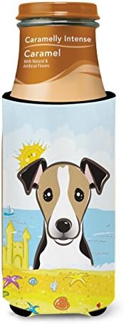Caroline's Treasures BB2129MUK Jack Russell Terrier Yaz Plajı İnce kutular için Ultra Hugger, Soğutucu Kol Hugger Makinede