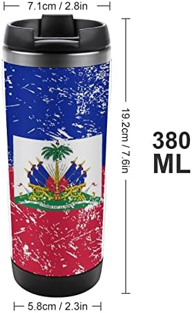 Haiti Retro Bayrak Seyahat Kahve Kupalar kapaklı Yalıtımlı Bardak Paslanmaz Çelik Çift Duvar Su Şişesi