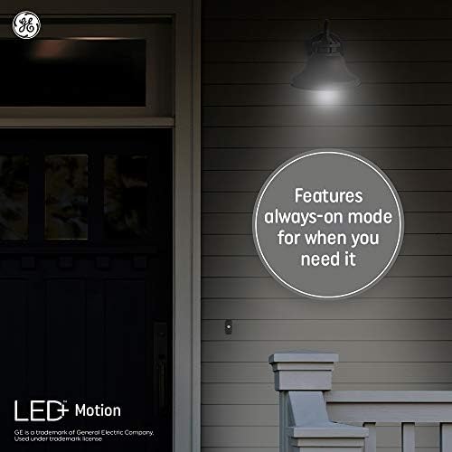 GE aydınlatma LED + hareket sensörlü LED ampuller, güvenlik ışığı, Sıcak beyaz, A21 Standart ampuller (2 Paket)