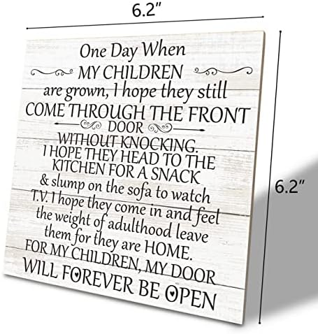 Aile İşareti, Bir Gün Çocuklarım Büyüdüğünde, Ahşap Plak Masa Sanat İşareti 6.2 * 6.2 inç, Rustik Ebeveynler Ahşap İşareti,