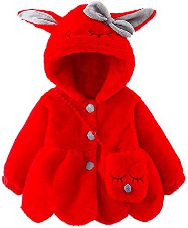 Sıcak tutan kaban + Çanta Tavşan Kapşonlu Tutmak Kış Ceket Kızlar Kalınlaşmak Bebek Karikatür Kız Ceket ve ceket Dedektif