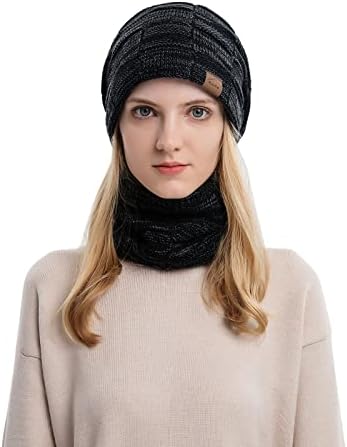Mens Womens Örgü Bere Şapka Kış için Yetişkin Sıcak Şapka Kış Rüzgar Geçirmez Eşarp Mens Womens Şapka Örgü Coif Termal Şapka