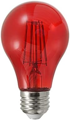 SYLVANİA LED Kırmızı Cam Filament A19 Ampul, Kısılabilir, Verimli 4.5 W, E26 Orta Taban-1 Paket (70300)