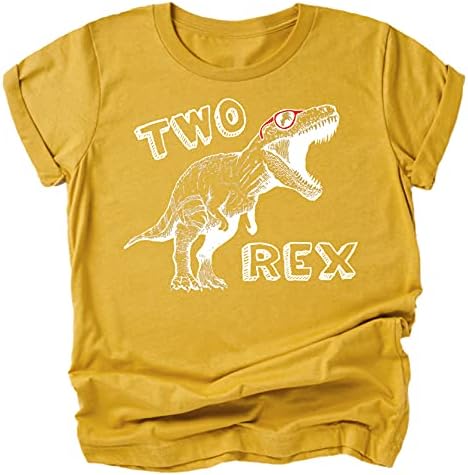 Zeytin Seviyor Elma İki Rex Dinozor 2nd Doğum Günü T-Shirt Bebek Kız ve Erkek İkinci Doğum Günü Kıyafeti