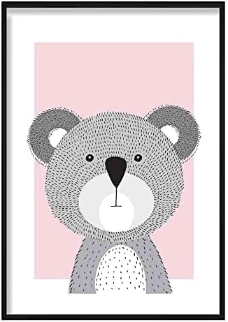 Artze Duvar Sanatı Koala Kroki Tarzı Kreş Posteri, 50 cm Genişlik x 70 cm Yükseklik, bebek Pembe