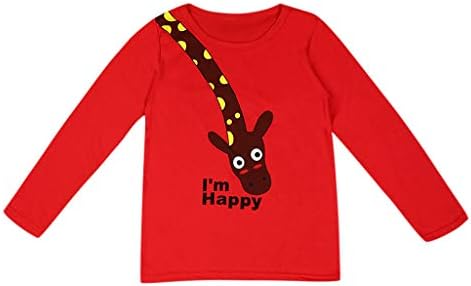 Çocuk Çocuk Erkek Kız Karikatür Mektup Zürafa Üstleri T Shirt Kazak Kazak Toddler Kız Tankı Üstleri