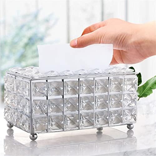 DOBA Gümüş Kristal Doku kutu tutucu Kristal Küp Peçete Dağıtıcı Yatak Odası Elmas Işıltı Kutuları