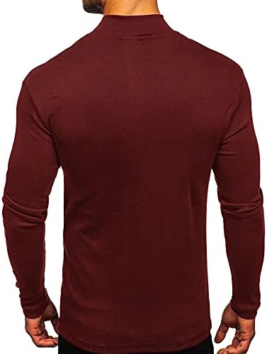 Erkek Taban Katmanı Sıcak Gömlek Orta Ağırlık Uzun Kollu Termal Gömlek Tops Düz Renk Temel Tees Rahat Yumuşak Tişörtleri