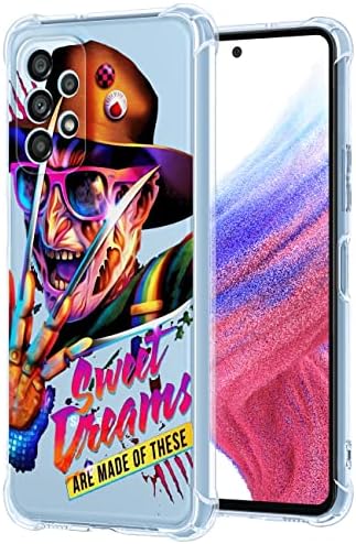Dogdean Retro samsung kılıfı Galaxy A53 5G 6.5 İskelet Kafatası Korku Filmi Hayalet Tasarım Desen Telefon Kapak için Erkek