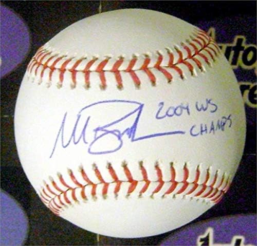 İmza Deposu 653159 Mark Bellhorn İmzalı Beyzbol-Boston Red Sox OMLB Yazılı 2004 WS Şampiyonları