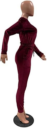 Termal Genel Kadın Hood Suit Giyim Kadın Setleri Fermuar Renk Spor Katı Tops + pantolon seti Giyim Kadın Takım Elbise ve