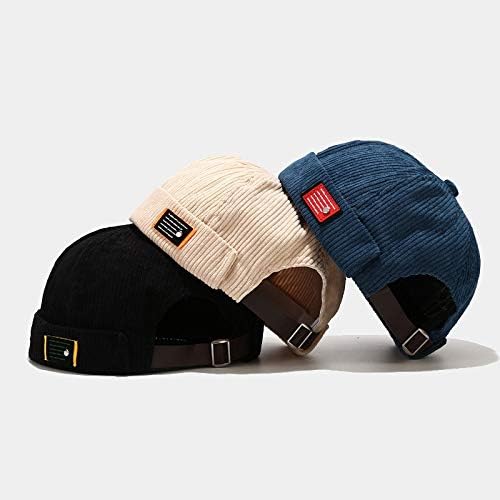 4 Paket Docker Şapka Brimless Şapka Takke bere şapka Kap Erkekler Kadınlar için Kadife Retro Tarzı Haddelenmiş Manşet liman