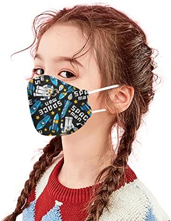 JMETRIE 50 ADET Tek Kullanımlık Yüz Maskesi Çocuklar için, Karikatür Baskı Maskeleri yüz kapatma Nefes Rahat Maskesi Çocuk