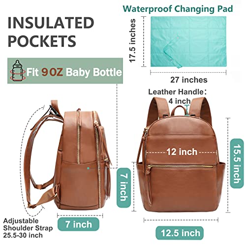 MOMİNSİDE Bezi Çantası sırt çantası, Mini bezi çantası sırt çantası, Deri Bebek Çantası ile 6 yalıtımlı cepler için anne