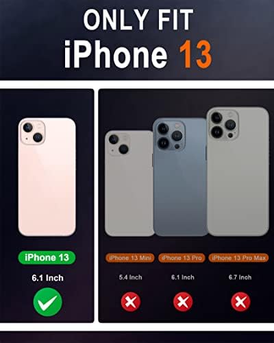 SHIELDON iPhone için Kılıf 13 Cüzdan Kılıf, Kickstandlı Hakiki Deri Kılıf RFID Engelleme Kredi kartı Tutucusu Darbeye Dayanıklı