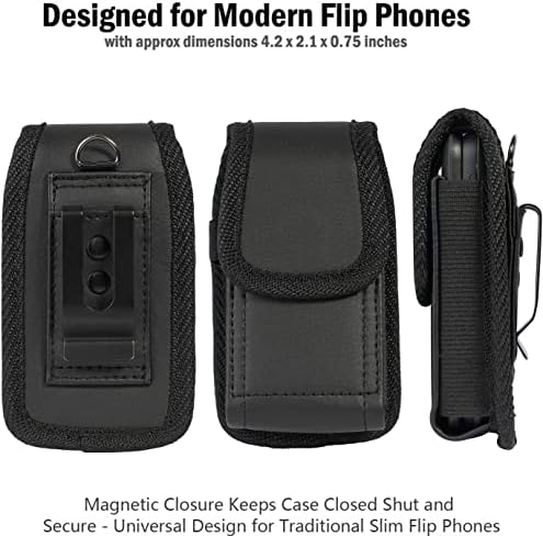Telefon Deri Kılıf İçin Uygun Cingular Flip 2/3/4 / Flex, TCL Flip Pro, Bağlantı 2, QuickFlip, LG Klasik, Orbic Yolculuk