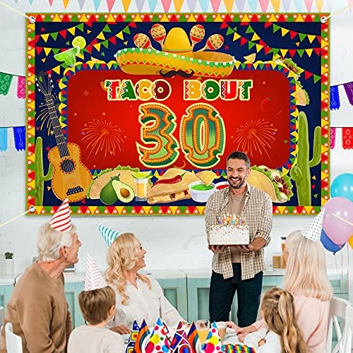 HAMİGAR 6x4ft Mutlu 30th Doğum Günü Afiş Zemin-Taco Bout 30 Fiesta Meksika Kaktüs Doğum Günü Süslemeleri Parti Malzemeleri