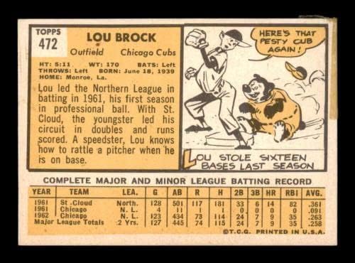 472 Lou Brock HOF - 1963 Topps Beyzbol Kartları (Yıldız) Dereceli G-Beyzbol Slabbed İmzalı Vintage Kartlar