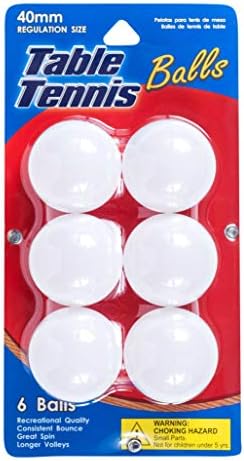 Jacent 40MM Düzenleme Boyutu Beyaz Masa Tenisi Topları, Paket başına 6 Ping Pong Topları