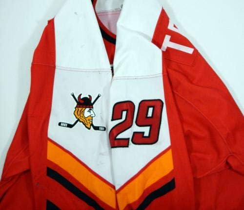 1998-00 Baie-Comeau Drakkar Eric Tremblay 29 Oyun Kullanılmış Kırmızı Forma - Oyun Kullanılmış NHL Formaları