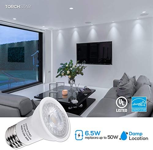 TORCHSTAR PAR16 LED ampul, 500LM 50W Eşdeğer 6.5 W, Kısılabilir Spot ışık, 40° ışın açısı, UL ve Enerji Yıldızı Listelenen