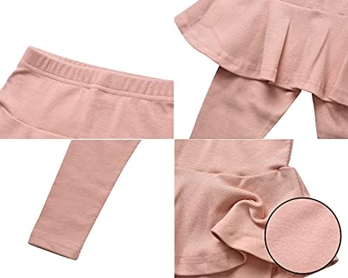 GEVEZE HAVUÇ Yürümeye Başlayan Etek pamuklu tozluklar-Çocuklar ve Küçük Kızlar için Rahat Fırfır Etekli Pantolon-2 Paket
