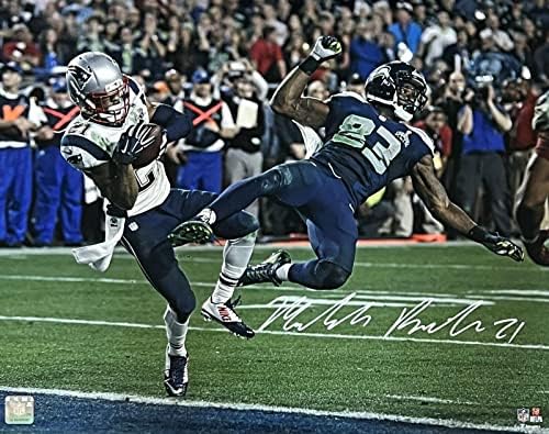 Malcolm Butler New England Patriots İmzalı Super Bowl Müdahalesi 16x20 JSA-İmzalı NFL Fotoğrafları
