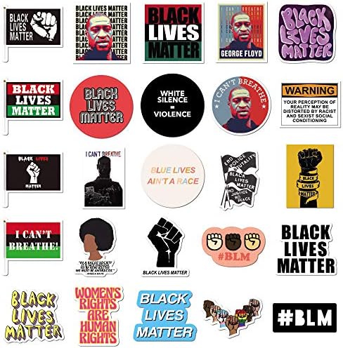 Siyah Lives Matter, siyah Hakları Savunucusu Çıkartmalar Paketi 50 adet Dizüstü Su Şişeleri Hidro Şişesi Telefon Bavul Buzdolabı