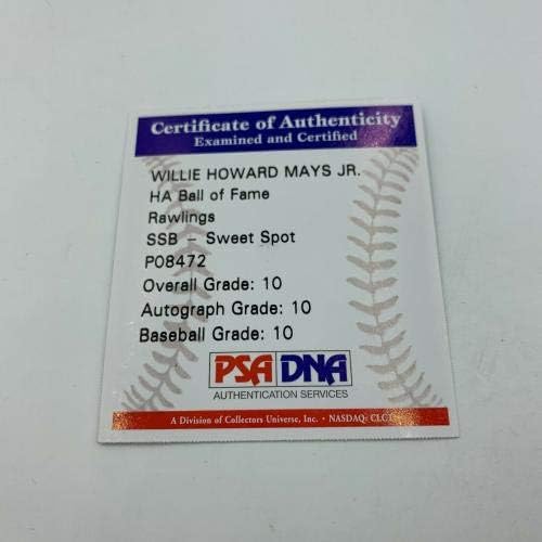Willie Howard Mays Jr. Tam Adı İmzalı MLB Beyzbol Dereceli PSA DNA Mücevher Nane 10 İmzalı Beyzbol Topları