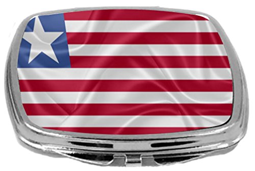 Rikki Şövalye Bayrağı Tasarımı Kompakt Ayna, Liberya, 3 Ons