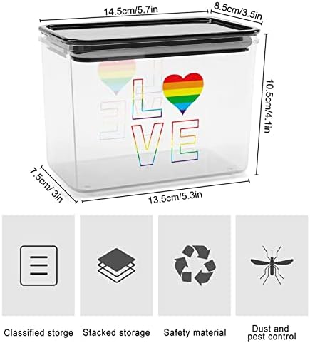 Eşcinsel Aşk Gökkuşağı LGBT şeffaf plastik saklama kabı Gıda saklama kapları Kapaklı Pirinç Kavanoz Mühürlü Kova Mutfak Organizasyonu