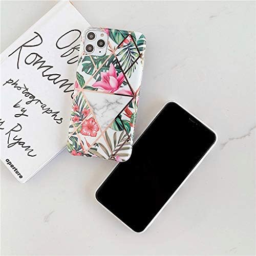 PHEZEN Mermer iphone için kılıf 11 Çiçek Kılıf Kapak Ultra İnce Bling Glitter Yumuşak Silikon Jel Kauçuk telefon kılıfı,