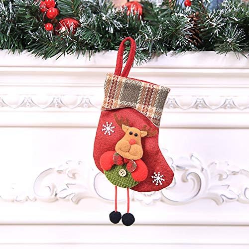 AHEYE 7 inç 3D noel Mini çorap (8 paket) Noel baba, kardan adam, ren geyiği, noel ağacı süsleri için ayı ile çeşitli tasarımlar