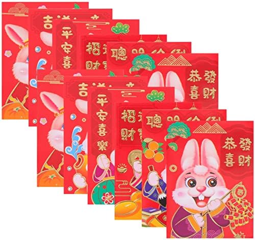 HANABASS 120 adet Kağıt Şanslı Cepler Ay Torbalar Para Malzemeleri Doğum Günü Çanta Karikatür Feng Zarflar Hediye Zarf Tavşan