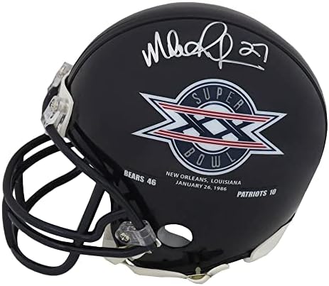 Mike Richardson İmzalı Chicago Bears / Super Bowl XX Şampiyonlar Logosu Riddell Mini Kask-İmzalı NFL Mini Kasklar
