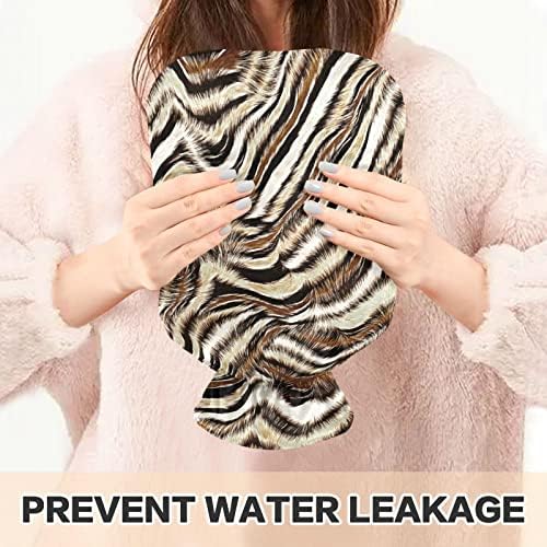 Kapaklı sıcak Su Şişeleri Leopar Zebra Baskı Sıcak Su Torbası Ağrı kesici, Sıcak ve Soğuk Terapi, sıcak Paket 2 Litre