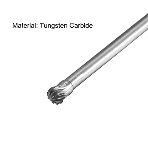uxcell Tungsten Karbür Döner Dosyalar 1/8 Sap, Tek Kesim Top Şekli Döner Çapak Aracı 4mm Dia, kalıp taşlayıcı Matkap Ucu