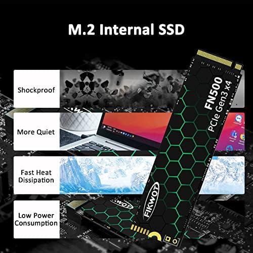 Fikwot FN500 256 GB NVMe SSD 3D NAND 1.3 PCIe Gen3 x 4 M. 2 2280 Dahili Katı Hal Sürücüsü (Okuma / Yazma Hızı 2,150/1,300