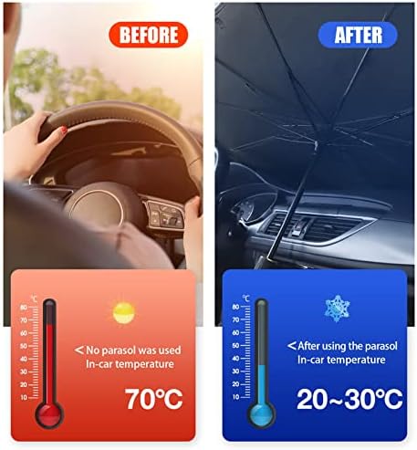 cueclue Ön Cam için 1 ADET Araba Güneş Gölge, Arabalar için katlanabilir Reflektör Şemsiye Güneşlik, UV Koruma Pano Güneşlik,