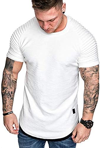 Erkek Atletik moda pamuklu tişört - Temel Crewneck Uzun Kollu Tee Spor düz Renk Top - 5Colors