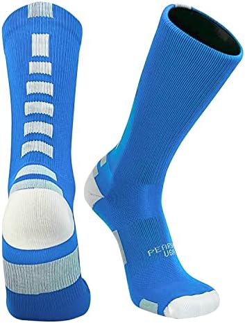 PEARSOX Bolt Basketbol Futbol Voleybol Mürettebat Çorapları-Gök Mavisi, Beyaz