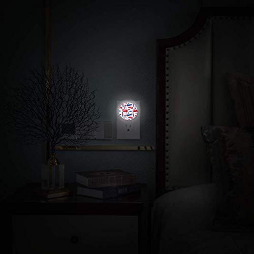 Bebek Gece Lambası Londra Sembolleri Bayrak Otobüs Basketbol Desen Gece lamba fişi Duvar Alacakaranlıktan Şafağa Sensörü