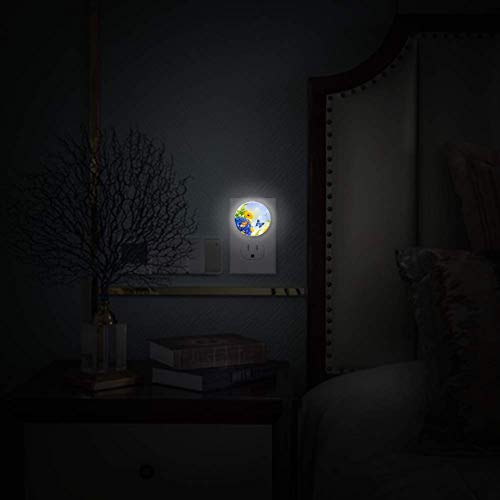 Gece lamba fişi Duvar Buket Mavi Ortancalar ve Kelebek Bir Çiçek Arka Plan Bebek Gece Lambası Alacakaranlıktan Şafağa Sensörü