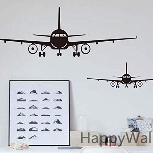 MAKLYER Uçak Duvar Çıkartmaları DIY Uçak Duvar Çıkartmaları Boys Sanat Dekoratif Duvar Kağıdı Çift Kanatlı Siluet Çıkartmaları